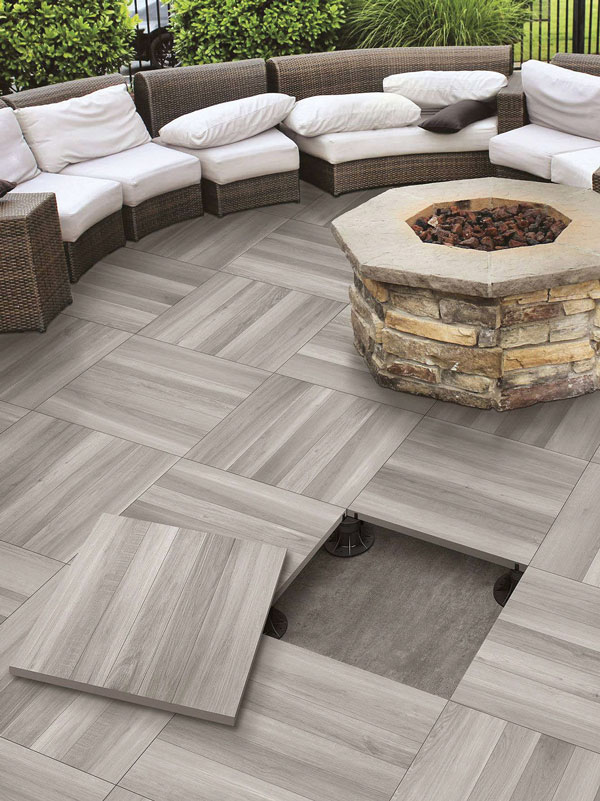Tiled Patio area supported on StrataRise Pedestals